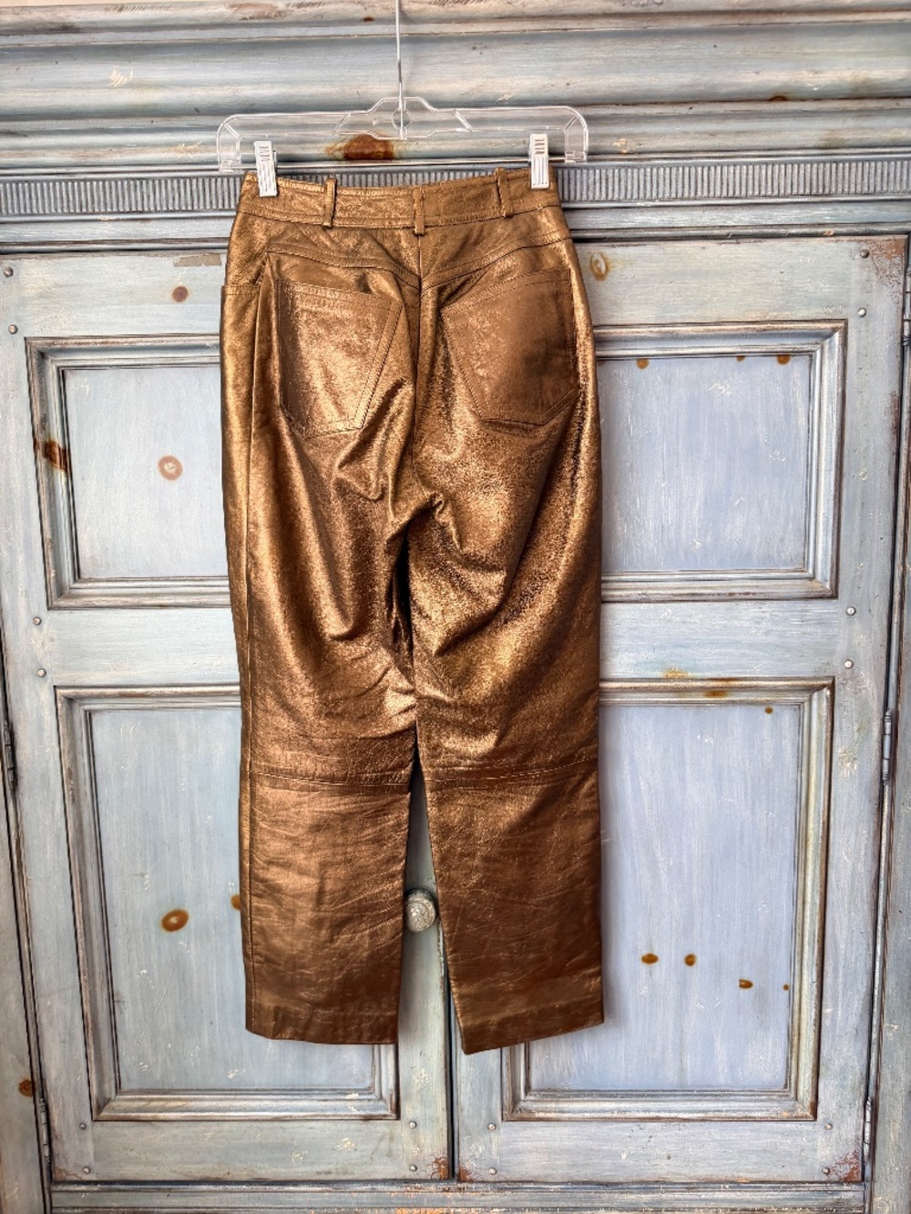 Celine Métallique Finish Lamb Skin Pants in Bronze Size 38 - Picture 6 of 9